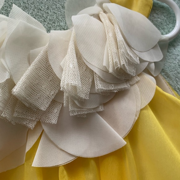 Yellow & White Floral Yoke Dress - Picture 9 of 9